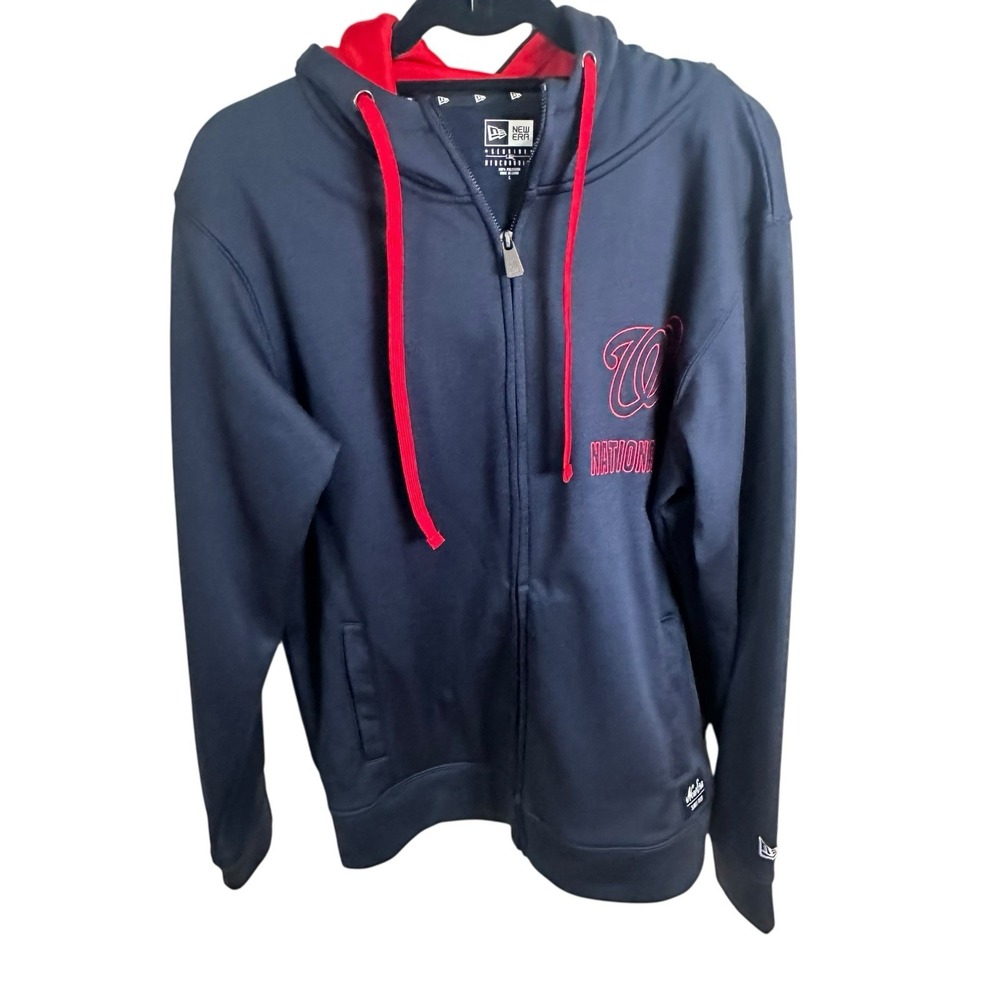 Washington Nationals Zip‎ Up Hoodie Mens Large Navy Blue